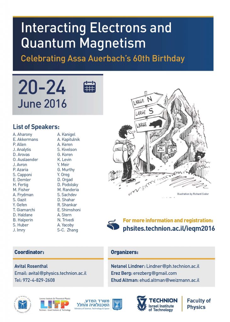 Interacting Electrons and Quantum Magnetism: Celebrating Assa Auerbach’s 60th Birthday 20-24 June 2016