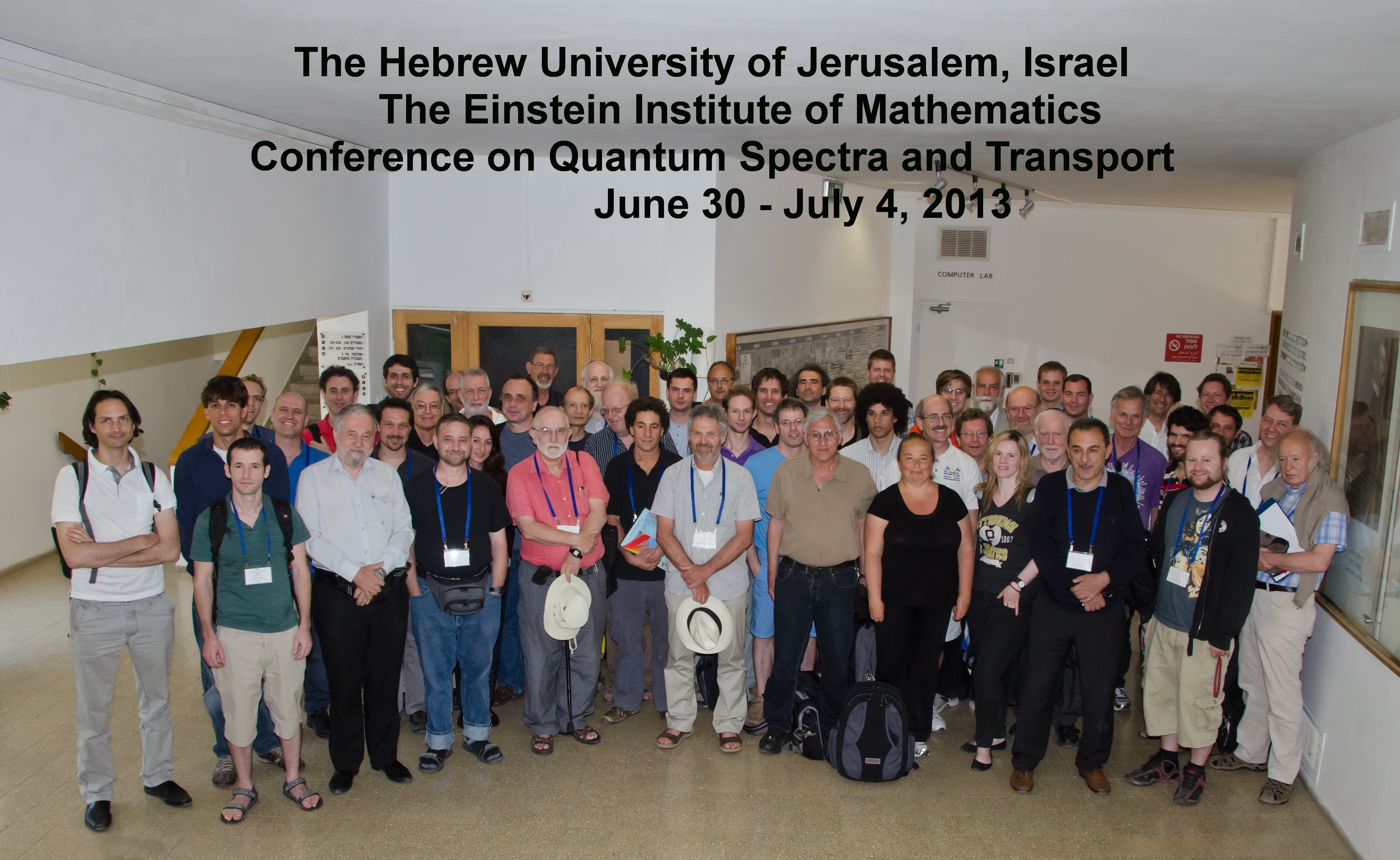 Participants in the quantum spectra and transport conference, Jerusalem 2013